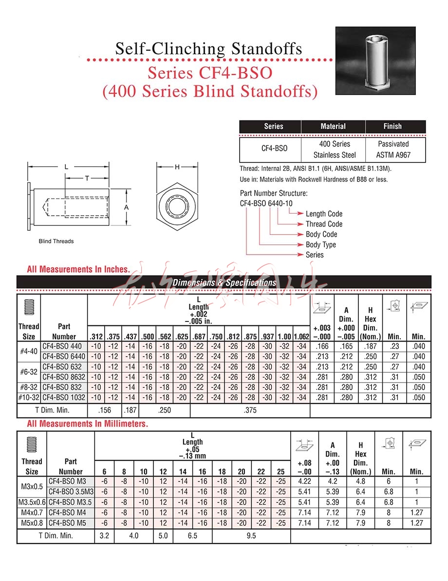 不銹鋼<a href=http://www.zoomvino.cn/pem/bso/ target=_blank class=infotextkey><a href=http://www.zoomvino.cn/pem/bso/ target=_blank class=infotextkey>壓鉚螺柱</a></a>BSO4 深圳